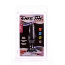 Lovetoy Чёрная анальная пробка с ограничительным основанием LURE ME Silicone Anal Plug - 12,1 см. (черный)