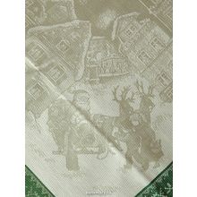 Скатерть "Зима" зеленая без кружева, 150х250