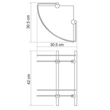 WasserKRAFT Полка стеклянная двойная угловая K-3122