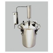 Дистиллятор Первач Элит-Супер14Т, 14л, ДВОЙНОЕ КАПСУЛЬНОЕ ДНО, термометр, клапан избыт. дав., сухопарник со сливом отходов, охлад., съемная крышка,