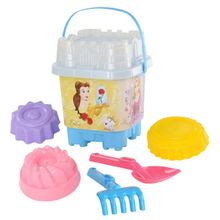 Набор Disney «Принцесса» №17: ведро-замок большое с наклейкой, ситечко-замок большое, лопатка №32, грабельки №32, формочки Пирожные 3 шт