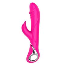 Tonga Розовый ротатор NAGHI NO.21 RECHARGEABLE DUO VIBRATOR с клиторальным отростком