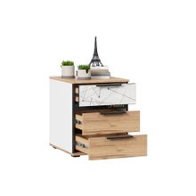 Алмаз. Любимый дом Урбан Тумба прикроватная (Белый Чёрный Дуб Золотой)