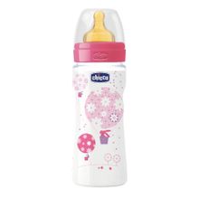 Бутылочка Chicco Well-Being Girl 4 мес.+, лат. соска, быстрый поток, РР, 330 мл 310205010