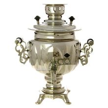 Электрический самовар 3 литра никелированный "Овал" на напряжение 110 вольт, арт. 110301з