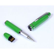 Зеленая необычная флешка ручка