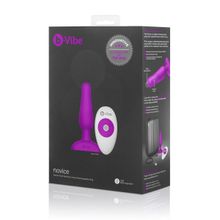 b-Vibe Анальная вибропробка цвета фуксии NOVICE REMOTE CONTROL PLUG FUCHSIA - 10,2 см. (фуксия)