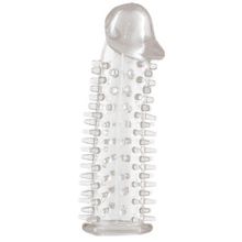 ToyFa Прозрачная насадка на половой член с закрытой головкой и шипами - 12,5 см. (прозрачный)