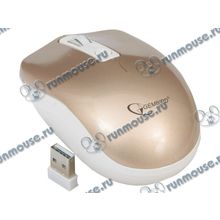 Оптическая мышь Gembird "MUSW-400-G", беспров., 3кн.+скр., золотисто-белый (USB) (ret) [138219]
