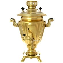 Электрический самовар 3 литра желтый "конус" с термовыключателем, арт. 130235