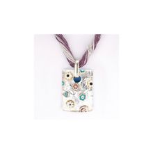 Подвеска из муранского стекла на бисере 12 рядов Арт. 10567, размер 3см х 4см