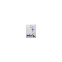 Самокат 3-х колесный Lider Kids XG5201P-002 белый голубой, игрушка мишка, с музыкой и светом