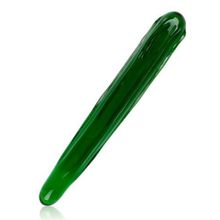 Фаллоимитатор стеклянный зеленый 20 см