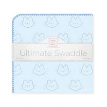 SwaddleDesigns Ultimate Bonjour Bunnie фланелевая голубая