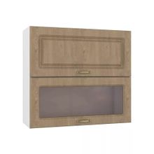 Моби Эмили шкаф навесной 800 гориз. 1 витрина 1 дверь Ель ID - 314643