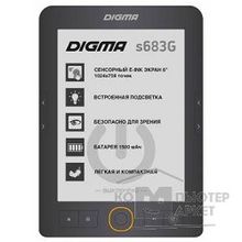 Digma Электронная книга  S683G 6" E-ink HD Carta 1024x758 Touch Screen 4Gb microSDHC frontlight серый 397357