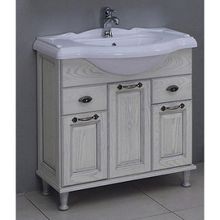 Тумба Акватон Жерона 85 белое серебро