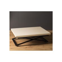 Слайн Стол трансформер Левмар Compact D31 S53 (выбеленный дуб черные опоры)