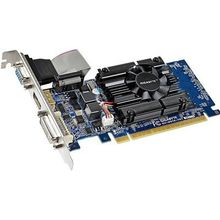 Видеокарта GIGABYTE GeForce GT 610 Ядро: 810 МГц, память: 1024 Мб, GDDR3, 1333 МГц, 64 бит, DVI, HDMI, VGA