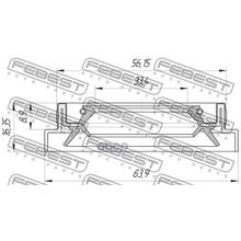 Сальник Полуоси | Перед Прав Лев | Ford Ranger Es 2009-2012 [Eu] 35*56*8.9*16.4 Мм Febest арт. 95HBS35560916X