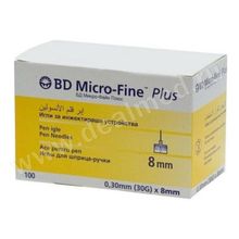 Игла BD Micro-Fine Plus 30 G (0,3 x 8 мм) (Арт. 320519), США