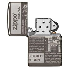 Зажигалка черная глянцевая Zippo с покрытием Black Ice