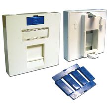 LAN-SIP-23M-WH Вставка 45x45 на 1 кейстоун, со шторкой, маркировкой и иконкой, белая