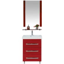 Misty Мебель для ванной Эмилия 60 напольная красная