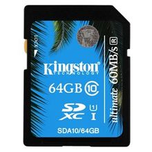 64gb Карта памяти sdhc class 10 uhs-i kingston ultimate (kingston) sda10 64gb