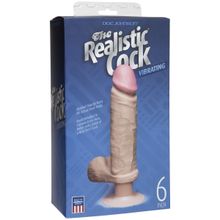 Doc Johnson Вибромассажер-реалистик телесного цвета на присоске The Realistic Cock Vibrating 6” - 21,6 см. (телесный)