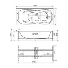 Акриловая ванна TRITON Персей  Экстра 190х90 с каркасом