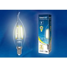 Uniel Лампа светодиодная Uniel Air E14 6Вт 3000K LED-CW35-6W WW E14 CL GLA01TR картон ID - 424589