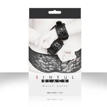 NS Novelties Черные соединенные цепью наручники SINFUL WRIST CUFFS (черный)