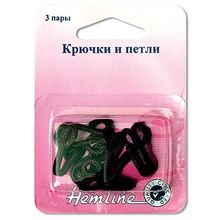 Hemline Крючки и петли, бежевые, 3 пары