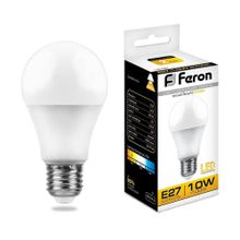 Feron Лампа светодиодная Feron E27 10W 2700K Шар Матовая LB-92 25457 ID - 234999