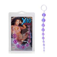 Фиолетовая анальная цепочка X-10 BEADS - 28 см. Фиолетовый