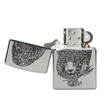 Зажигалка серебристая матовая Zippo Leopard с покрытием Satin Chrome