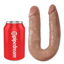 Pipedream U-образный фаллоимитатор-мулат U-Shaped Medium Double Trouble - 34,6 см. (кофейный)