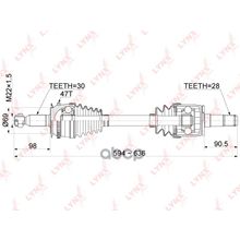 Привод В Сборе | Перед Лев | LYNXauto арт. CD1085A