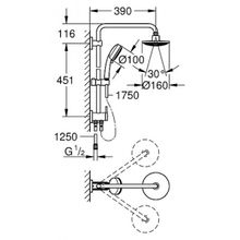 Душевая стойка Grohe Tempesta New Cosmopolitan 160 26225000