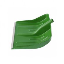 Лопата снеговая зеленая, 400 х 420 мм, без черенка, пластмассовая, алюминиевая окантовка СИБРТЕХ