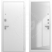  Сейф-дверь alexdoors 3k pro белый снег alum 10 белый глянец