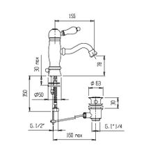 Смеситель на раковину CEZARES VENEZIA-LSM1-Bi VENEZIA-LSM1-03 24-Bi