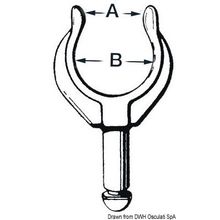 Osculati Jarnfordlings rowlock Delrin 56x42 mm, 34.435.02