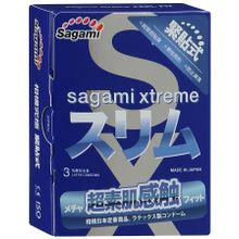 Sagami Розовые презервативы Sagami Xtreme FEEL FIT 3D - 3 шт.