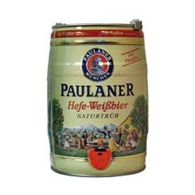 Пиво Пауланер Хефе-Вайсбир, 5.000 л., 5.5%, пшеничное. нефильтрованное, светлое, железная бочка, 2