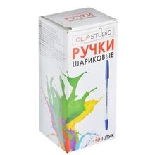 ClipStudio Ручка шариковая синяя, с прозрачным корпусом, линия 0,7 мм Синий
