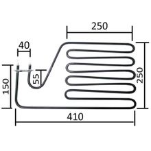 ТЭН для печей HARVIA 1500W, L250x410мм, угловой, 230V (HTS009HR), 110-ZSS
