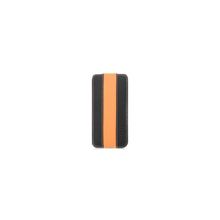 чехол флип Canyon CNA-I5L01BO для iPhone 5, black оранжевый + защитная плёнка