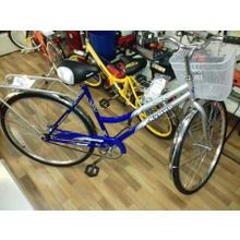 Велосипед женский двухколесный Кумир 2810н синий с корзиной